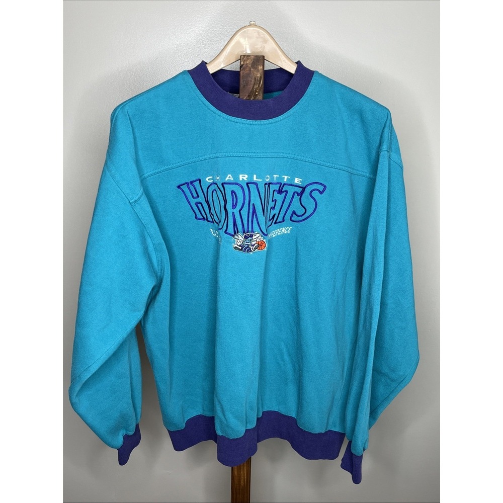 Vintage 90's Lee Sports Charlotte Hornets Sweatshirt Size XL Read